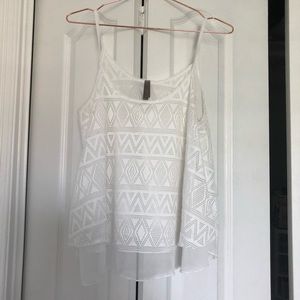 Geo laser cut out spaghetti strap top